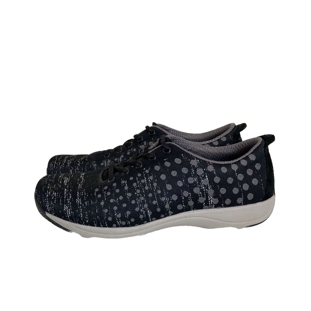 Women's Black Polka Dot Casual Lace-Up Sneakers Item #2810